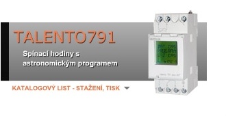 Spínací hodiny s astronomickým programem - TALENTO791